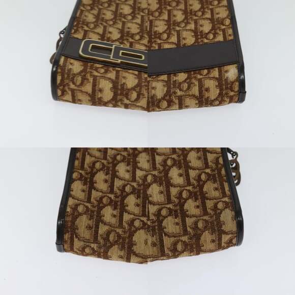 DIOR Trotter Canvas Shoulder Bag Brown Gold - Picture 10 of 12